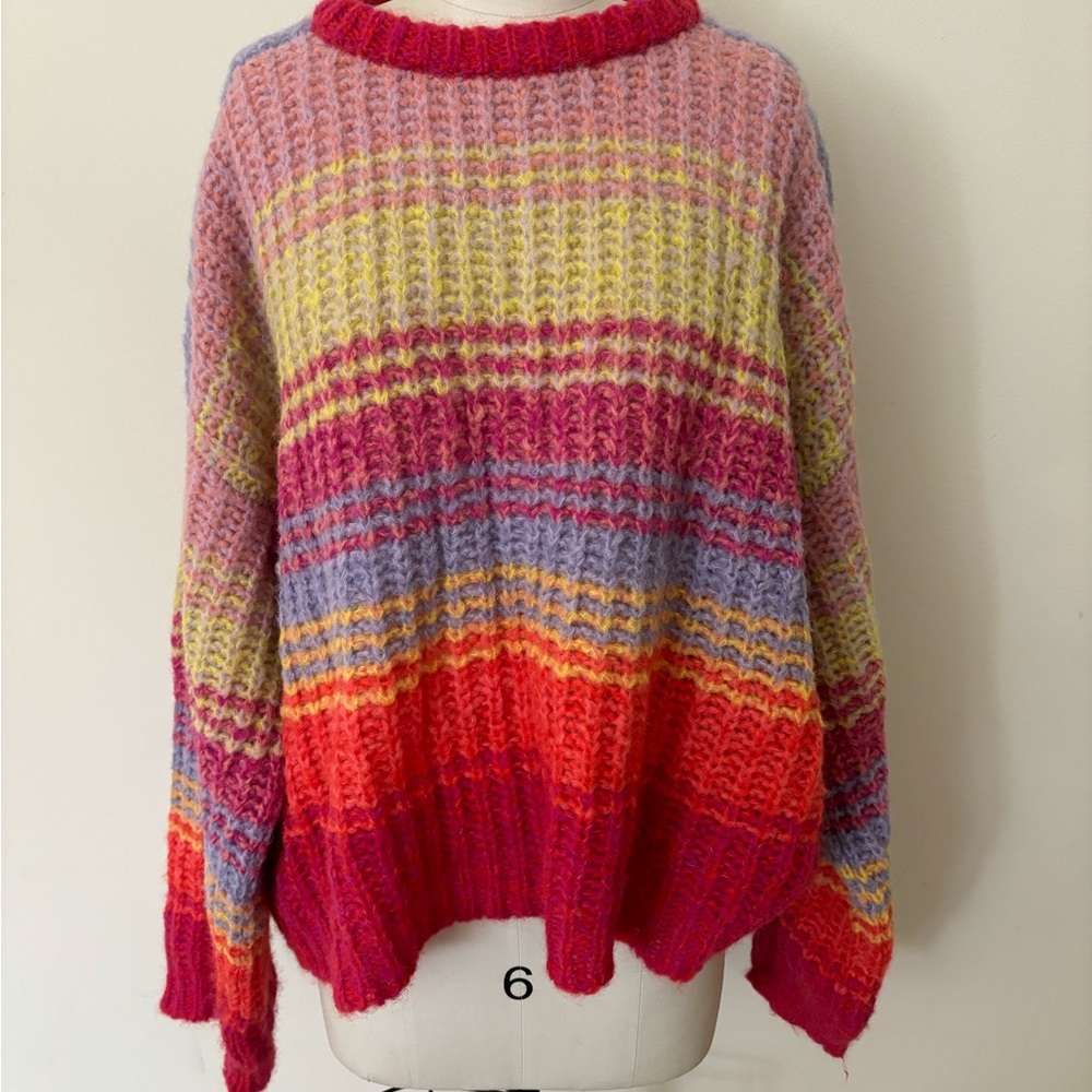 Orig $198 | Velvet Colorful Striped Oversized Women's Sweater Jumper